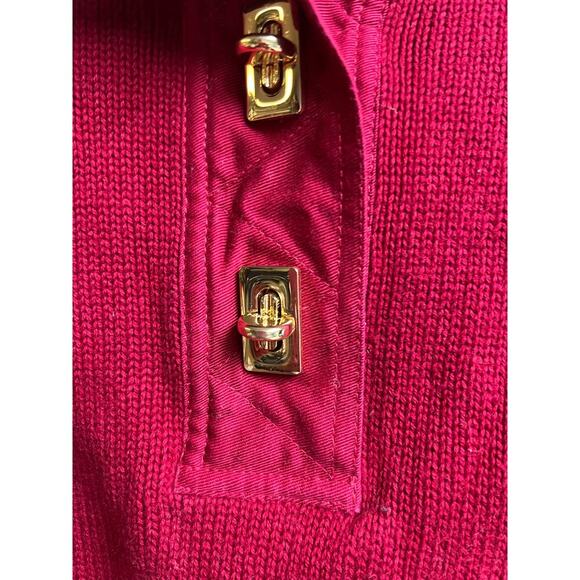 Lauren Ralph Lauren Petite Women's Dark Red Petite Medium Sweater Gold Hardware - Picture 4 of 7